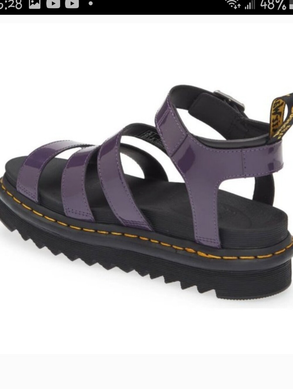 Dr Martens Black Current Blaire Patent Leather Sandal Size 7 - Picture 3 of 10
